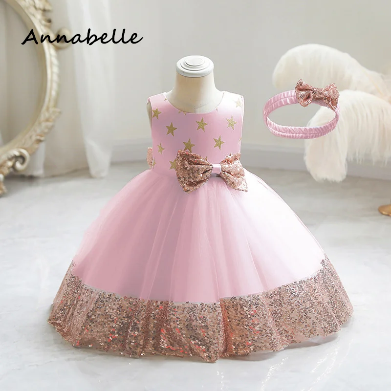 Annabelle Flower Girl Dress Ball Gown Kids Birthday Party Wedding Party Gown Sleeveless O-neck Puffy Luxury Dresses for Kids2024