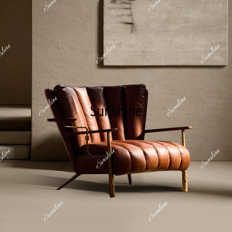 American retro concubine cigar chair design single sofa back