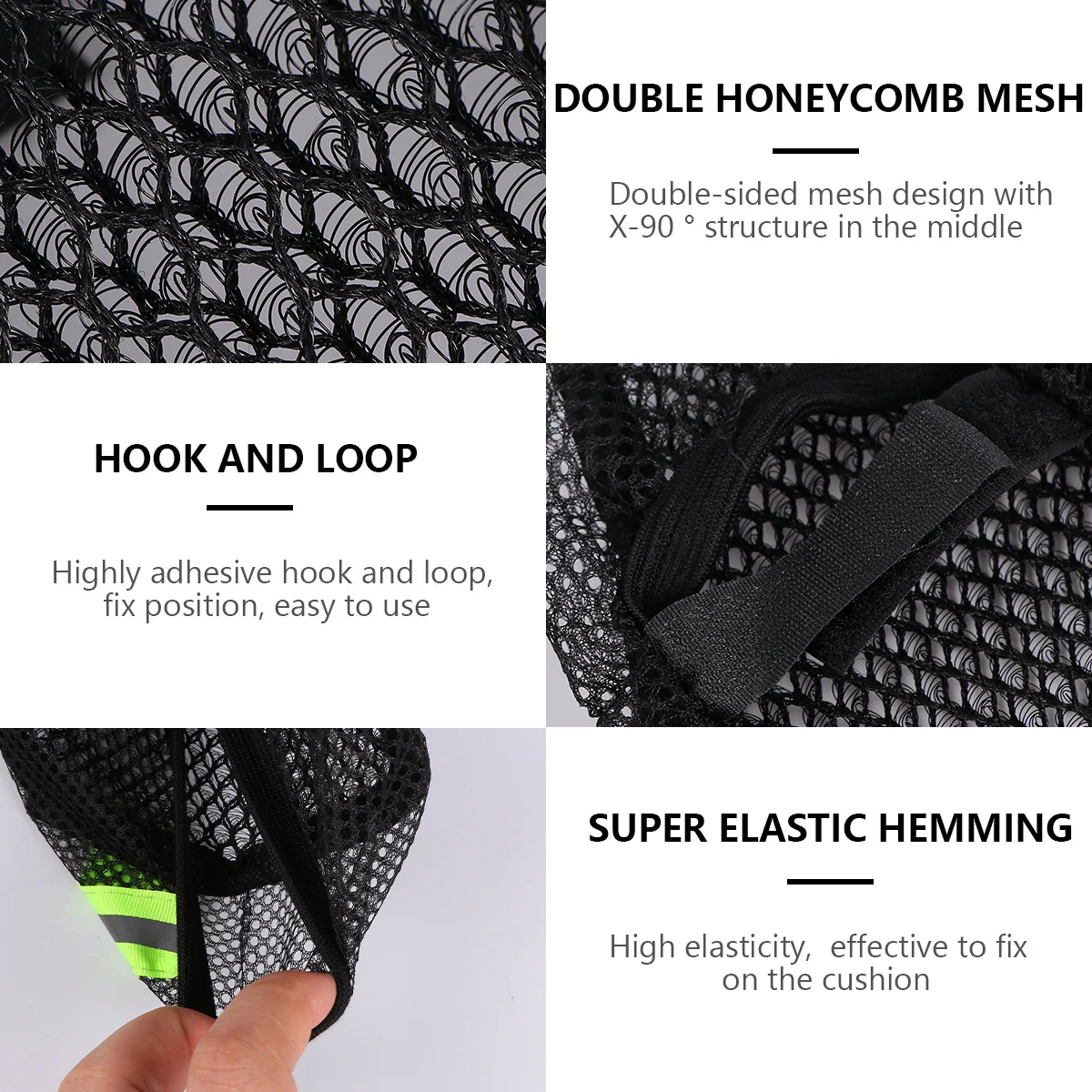 

3Pcs Sun-Proof Bike Seat Cover Breathable Mesh Saddle Pad Durable Easy to Use Lightweight for Outdoor Ridding Bike Accessories