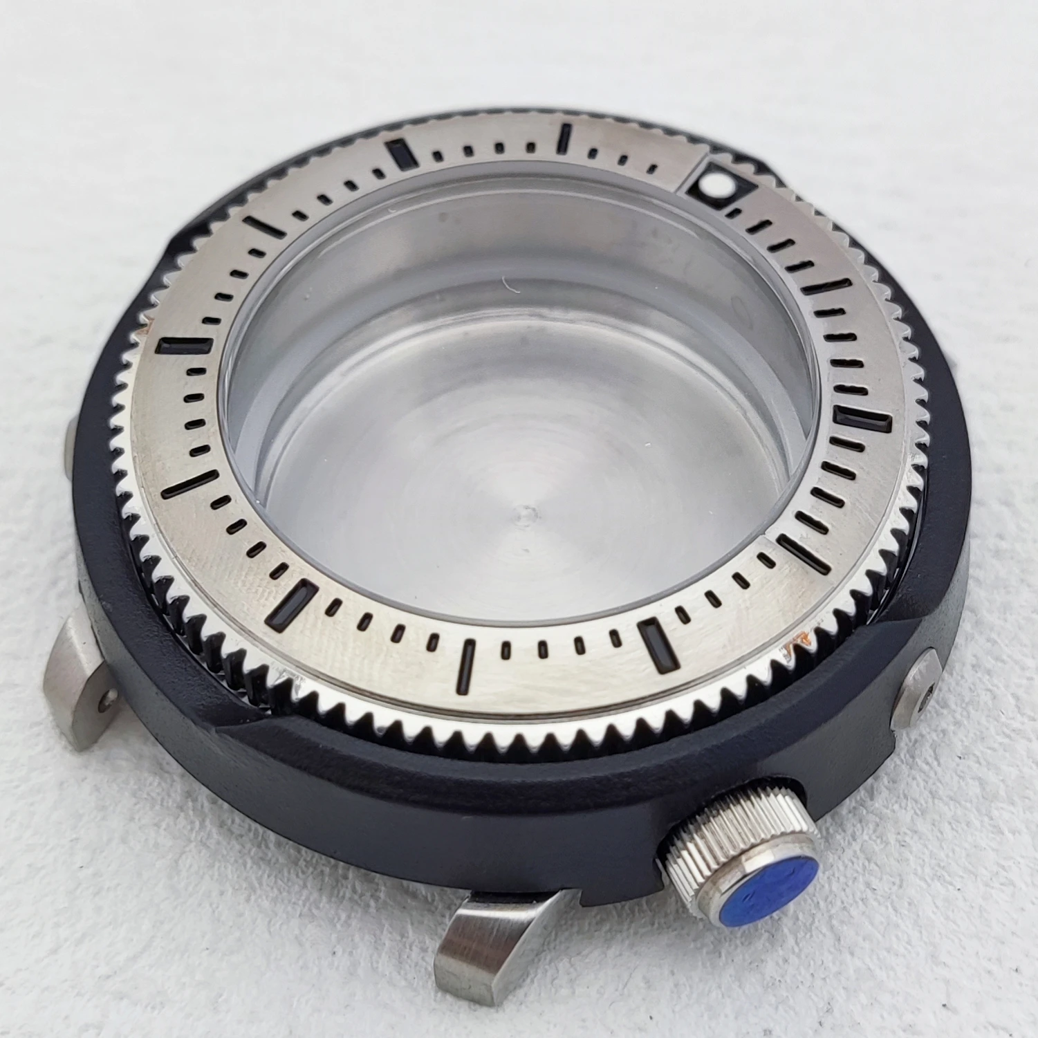 46mm Case NH35 Case Sapphire Glass Waterproof Case Rotating Gear Ring Mouth Case Suitable for NH35 dials Case NH35 Watch Case