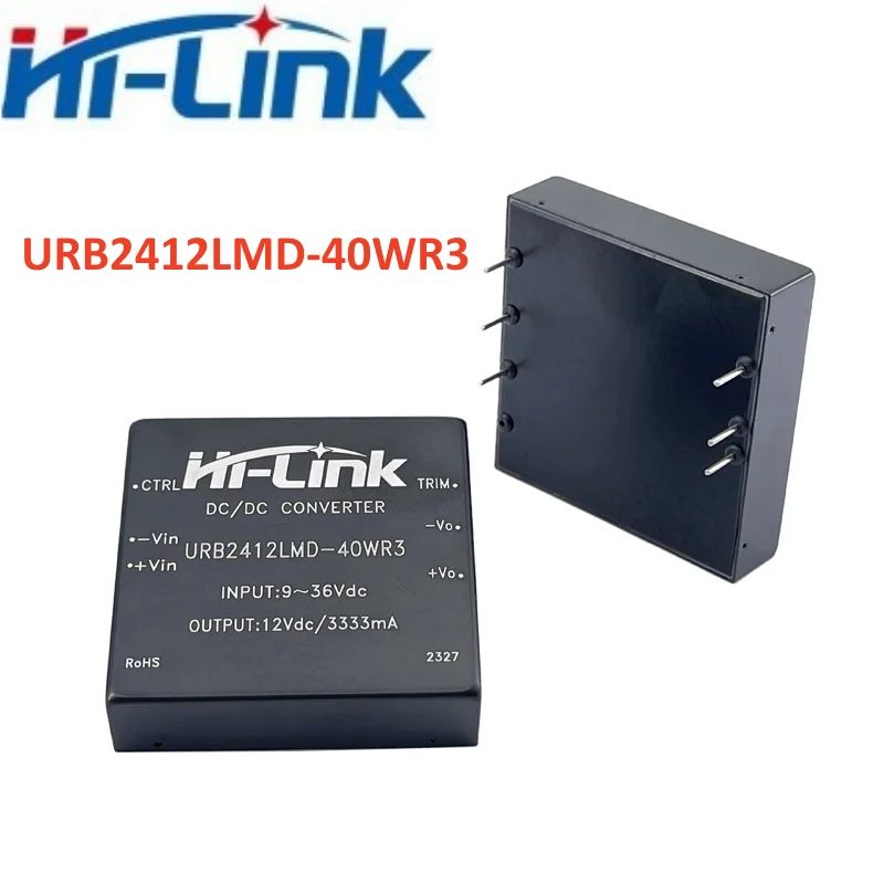2pcs Hi-Link URB2403/2405/2409/2412/2415/2424LMD-40WR3 40W DC-DC Power Module 9-36V Input DIP Package for Industrial Control