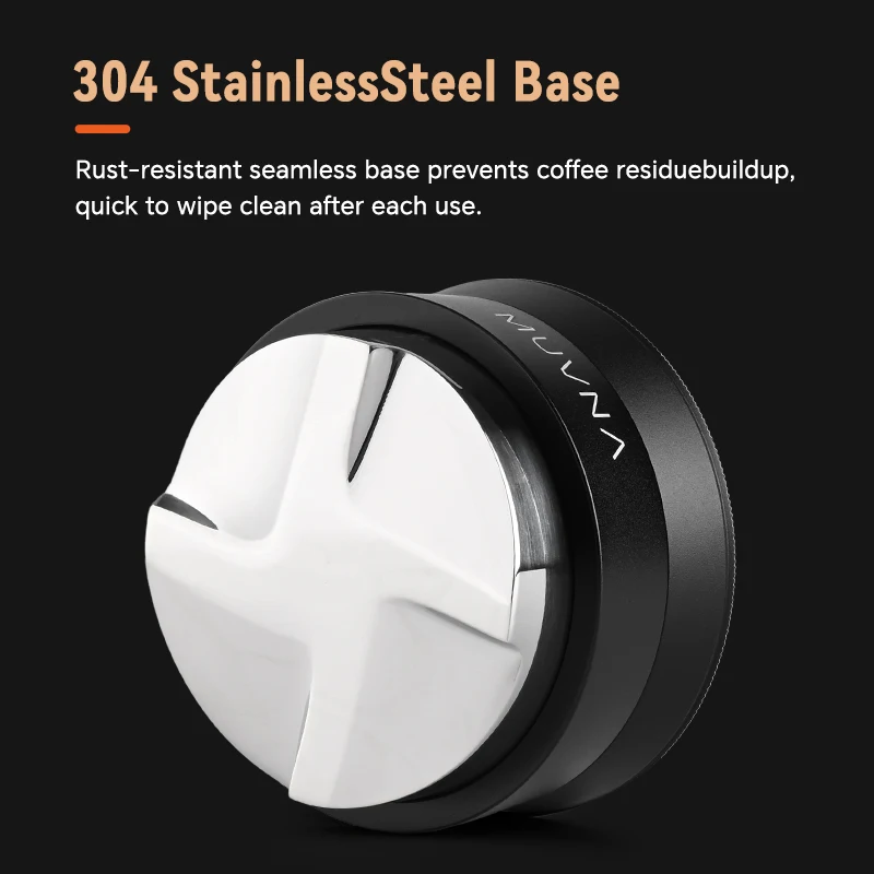 MUVNA Gravity Espresso Coffee Distributor 51/53/58.35mm Adjustable Pneumatic Coffee Leveler 304 Stainless Steel Detachable Base - view 5