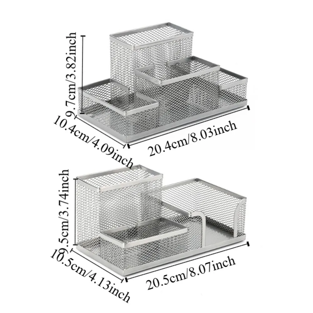 3/4 Grid Metall Mesh Stift Halter Ausgehöhlt Große Kapazität Schreibtisch Schreibwaren Organizer Kreative Platzsparende Augenbraue Bleistift Rack