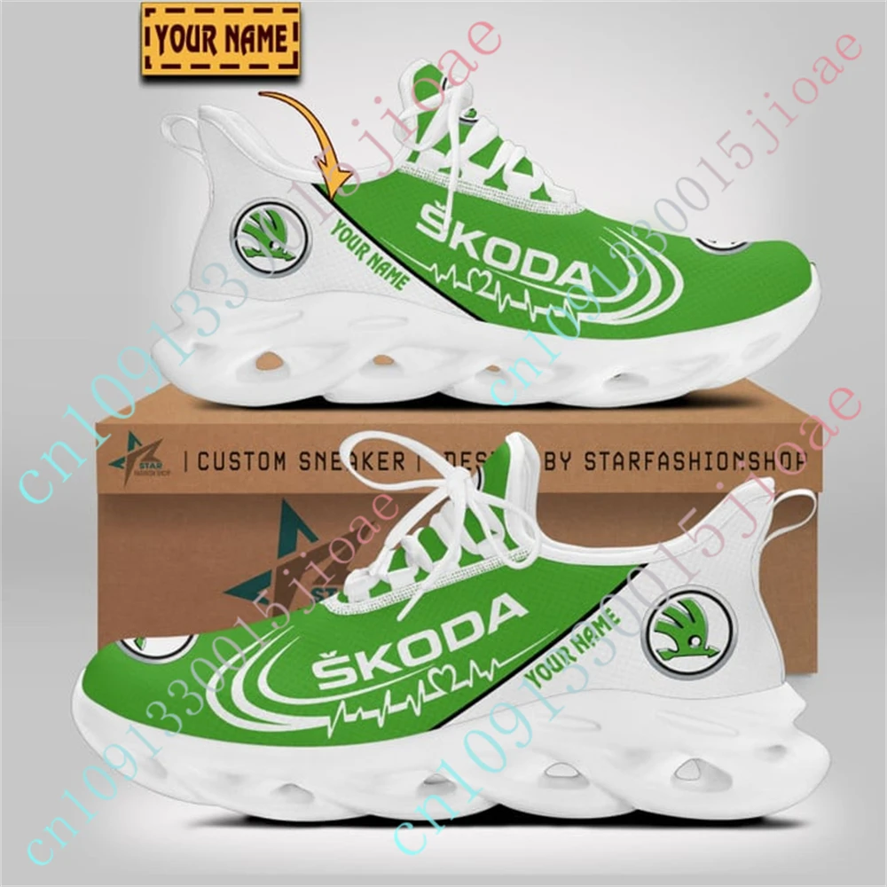 Skoda sepatu kets lari uniseks, sepatu Sneakers olahraga tenis kasual ringan ukuran besar dengan Logo kustom untuk pria