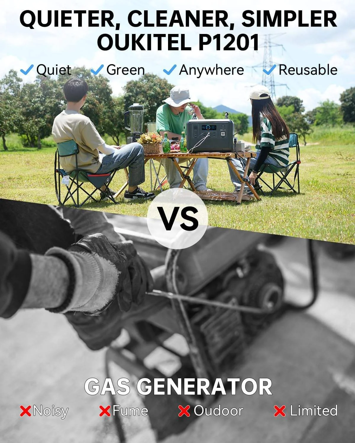 # LiFePO4 300W-1200W Portable Power Station Solar Generator External Battery With Pure Sine Wave MPPT For Camping & Home Use