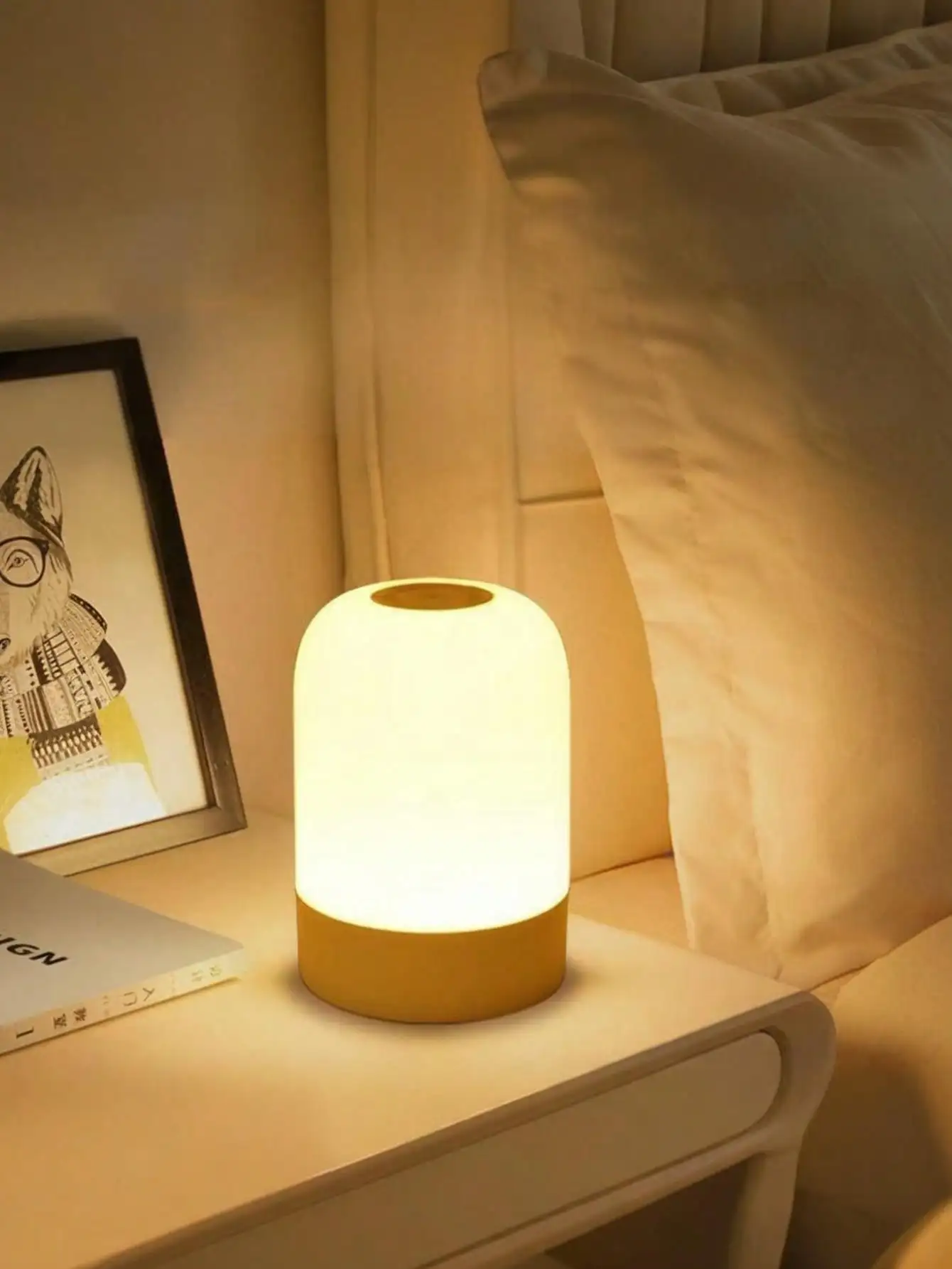 Luz noturna LED para PC: toque de escurecimento/interruptor/mudança de cor (3-16 RGB), USB/recarregável (800mAh), portátil, decoração multiescena.