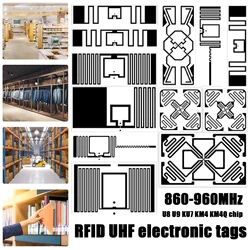UHF RFID Tag Inlay U8 Chip 860~960MHZ Long Reading Range Sticker Markable Lable ISO18000 for Asset Inventory & Asset Management