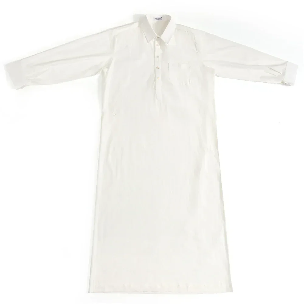 Bata árabe para hombre, vestido Maxi informal de manga larga con botones islámicos, ropa musulmana Ramadán Jubba Thobe Dubai Turquía Abaya Abayas caftán