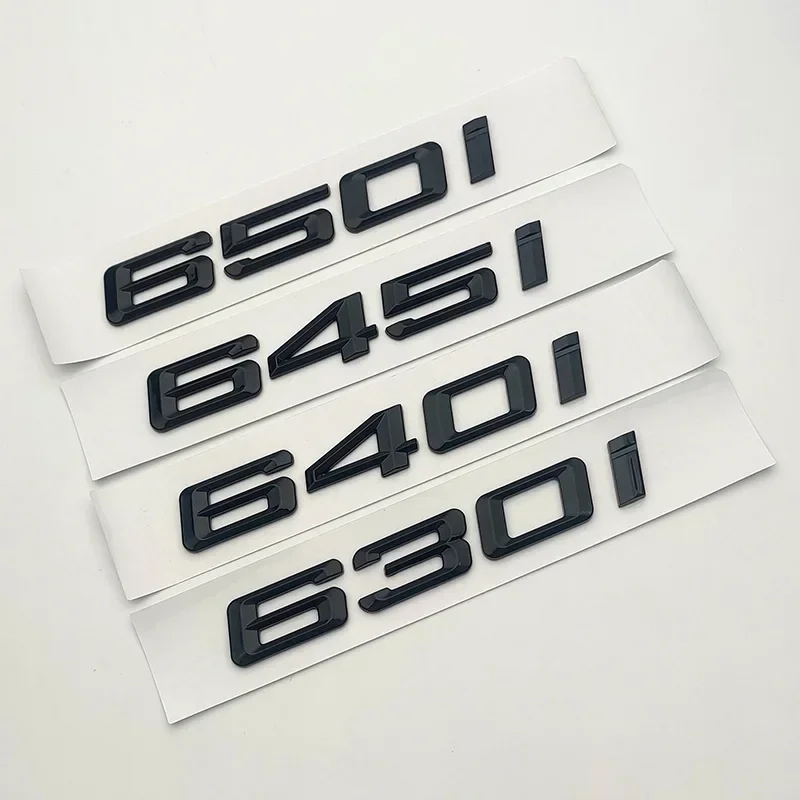 3D ABS Black Car Trunk Letters Sticker Decal Cover For BMW E63 G32 E64 F12 Logo 630i 635i 640i 645i 650i Emblem Accessories