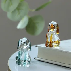 Crystal Dog Figurine Collection, Glass Puppy Ornament Animal Statue, Paperweight Home Decor Kids Gift