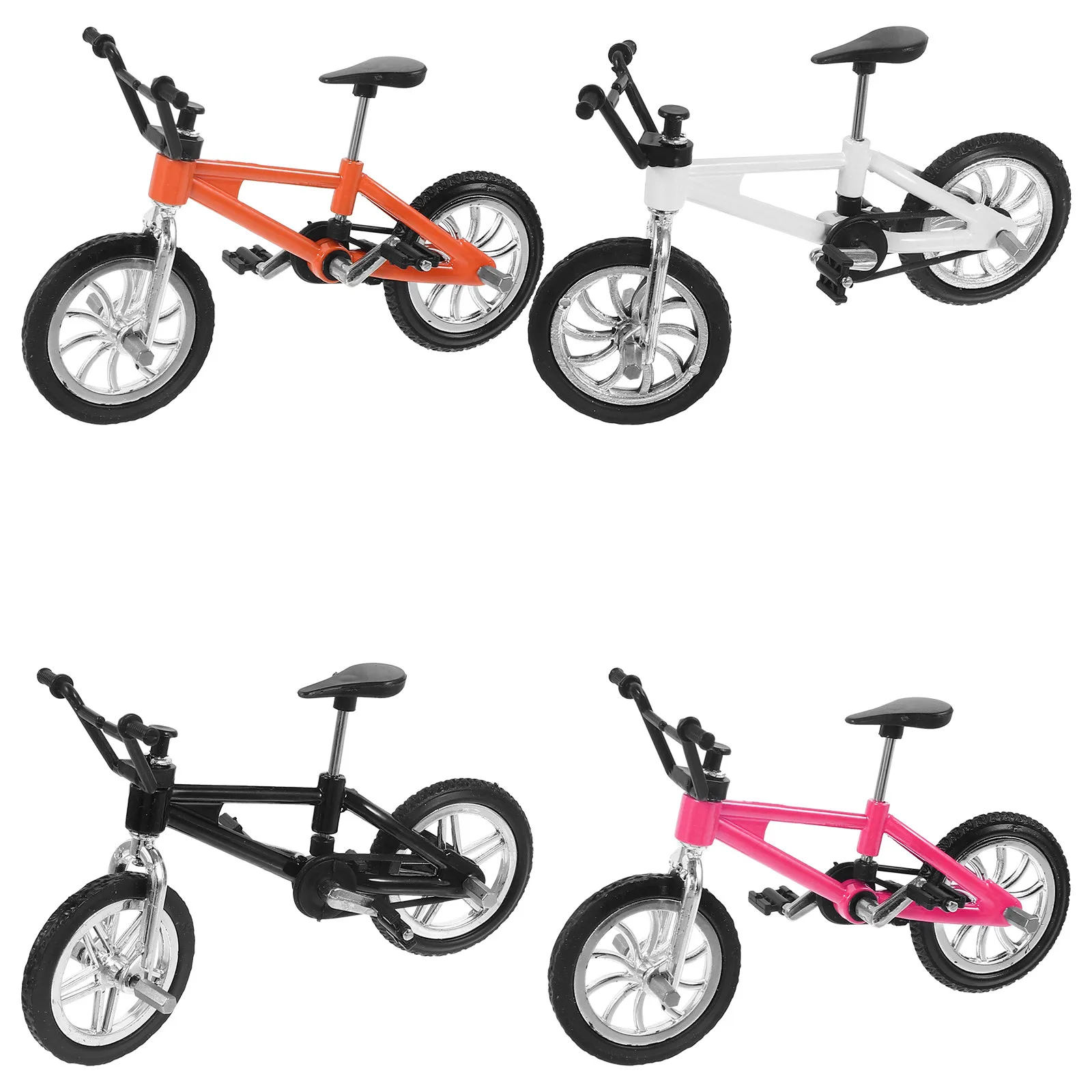 

4Pcs Simulation Mini Bike Models Alloy Finger Mountain Bikes Realistic Design for Mini Bike Racing Game Desk Decor Collection