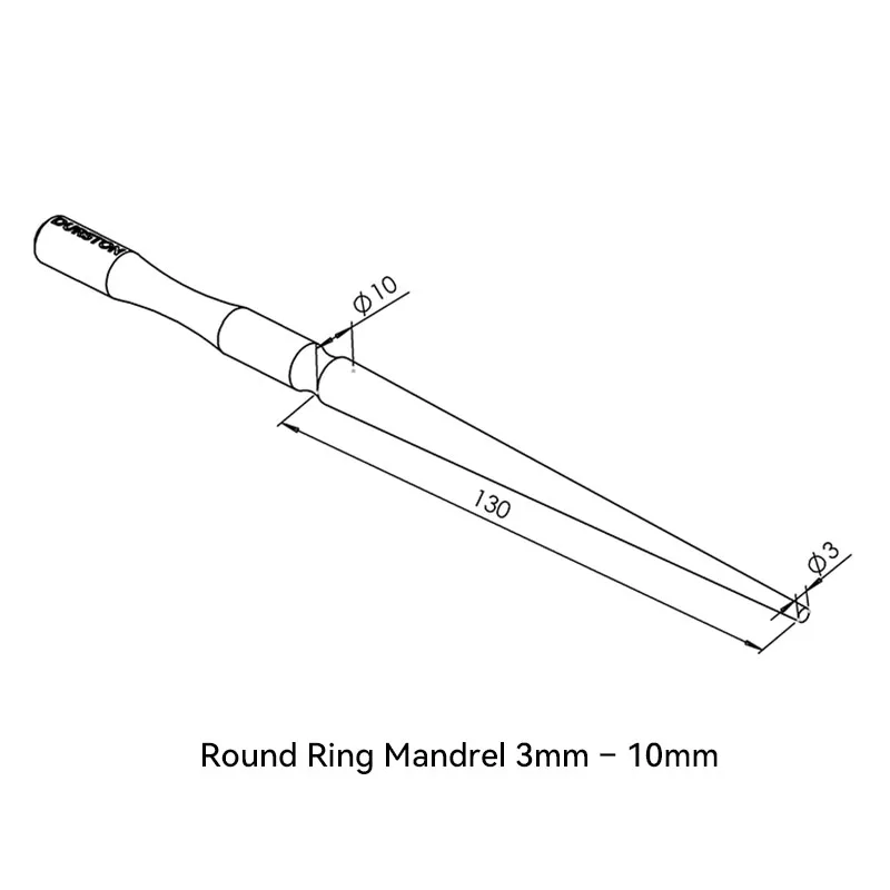 Durston Round Ring Mandrel 3-10mm Highest Quality Steel Mandrel Jewelers Ring Making Plain Mandrel with Groove Handle