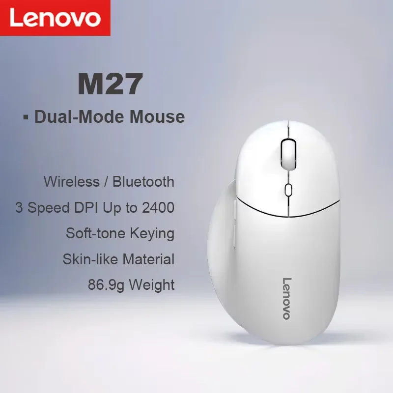 Lenovo M27 Wireless Bluetooth Mouse Soft Tone Mouse Ergonomic Design Right Hand Mouse