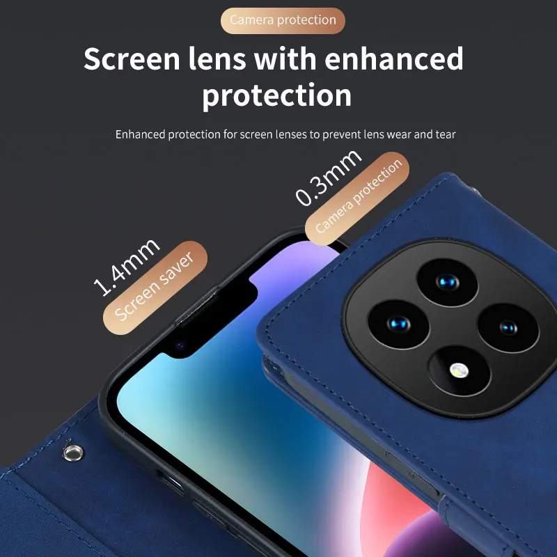 حافظة لهاتف Redmi Note 14 Pro Plus حافظة جديدة للأعمال بطاقة بلوري حافظة جلدية قابلة للطي لهاتف Redmi Note 14 Pro مقاومة للصدمات Funda #4