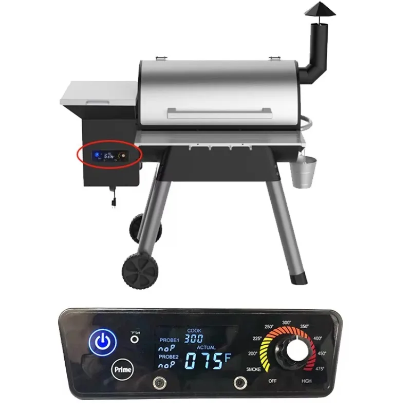 

Hot Sell Outdoor Garden Wood Pellet BBQ Grills Barbecue Pellet Smoker With Upgrade Digital Temperature Controller for Camping