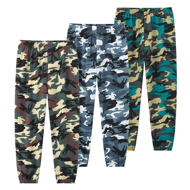 

1/3 Pcs Children Choose Camouflage Pants Boys Sports Military Training Cool Handsome 9 Pants Girls Fashion Joker Elastic Waist