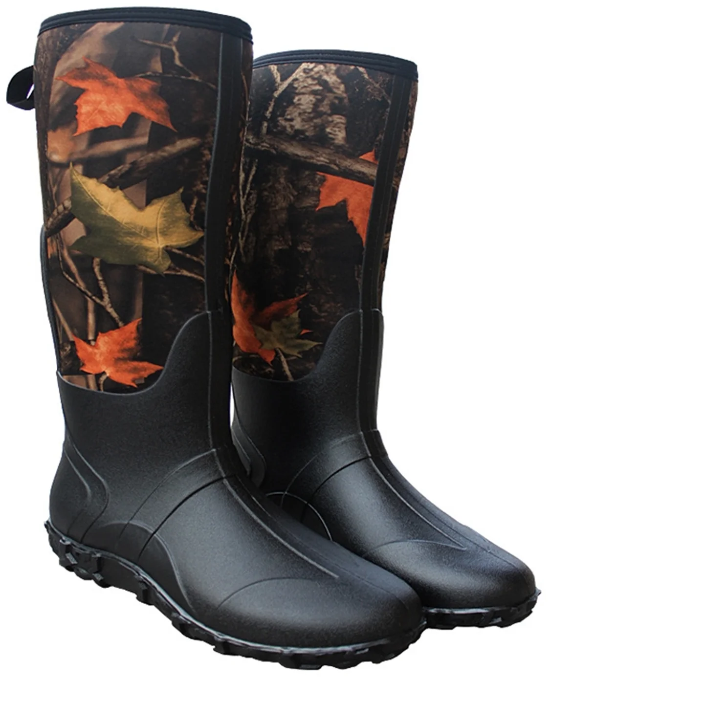Neoprene Men's High Top Camouflage Hunting Boots Outdoor Deep Forest Rain Boots Wear-Resistant Waterproof Ice Fishing Boots