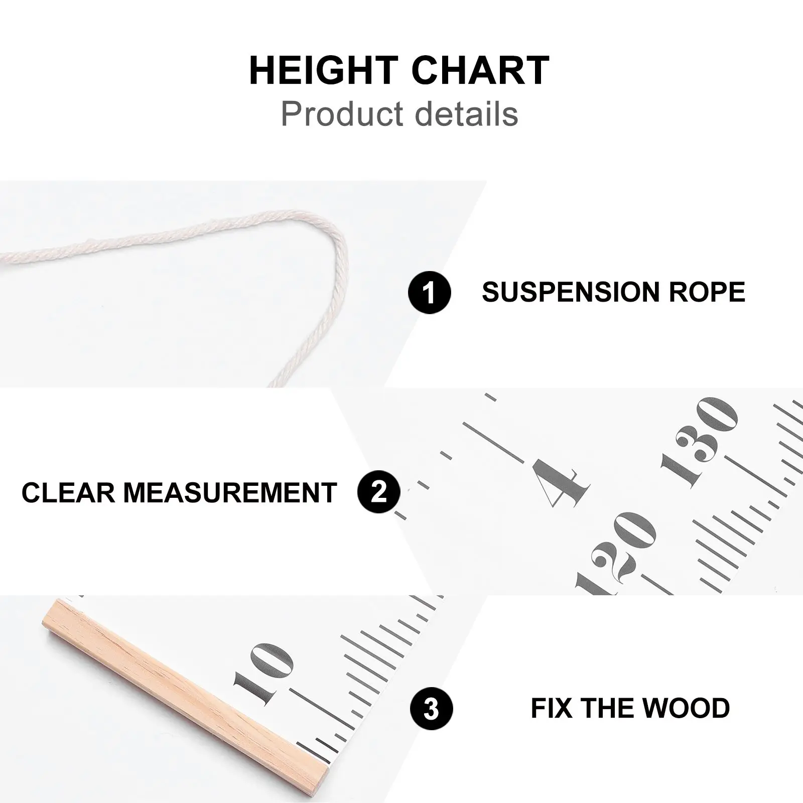 

1 set Height Ruler Measuring Wall Canvas For Child Durable Measure Chart Safe Measurement Hanging Chart Affordable Price