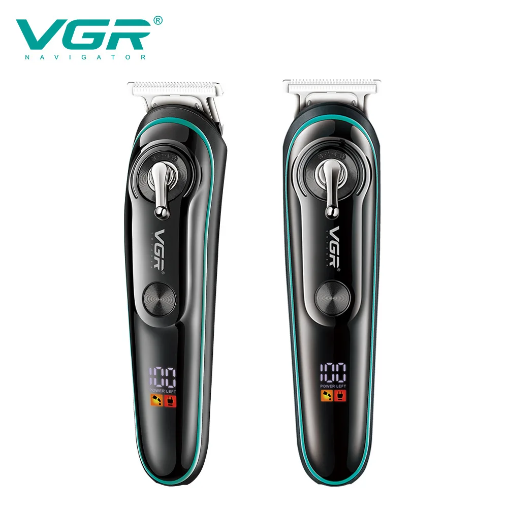 VGR المهنية مقص الشعر الرجال مقاوم للماء الشعر المتقلب أدوات التهيأ قابلة للشحن مقص الشعر اللاسلكي للحلاق V-075