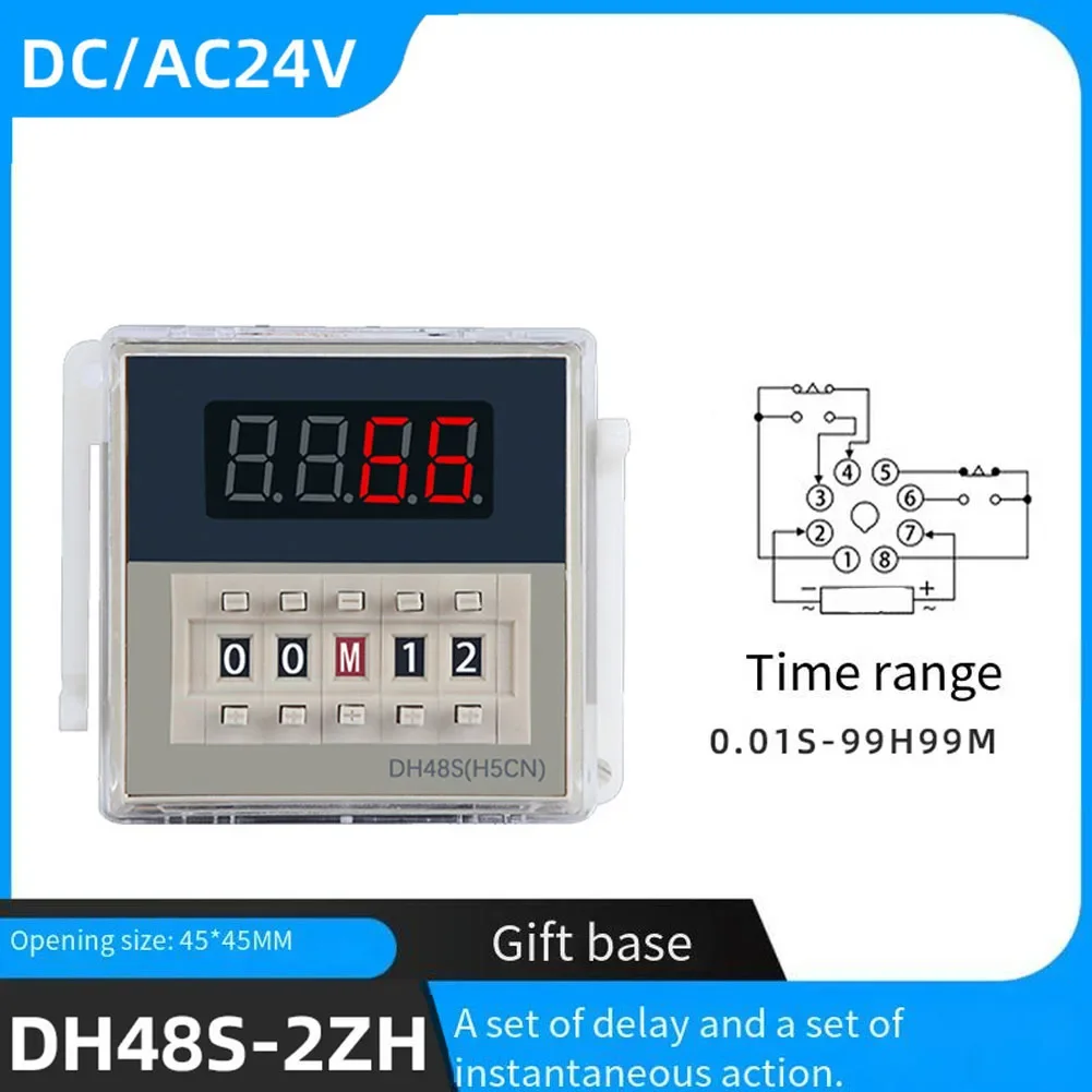 DH48S 2ZH LED Digital Timer Relay 8 Pin Delay Device 0 01S 99 99H for Billboards and Control Cabinet Equipment