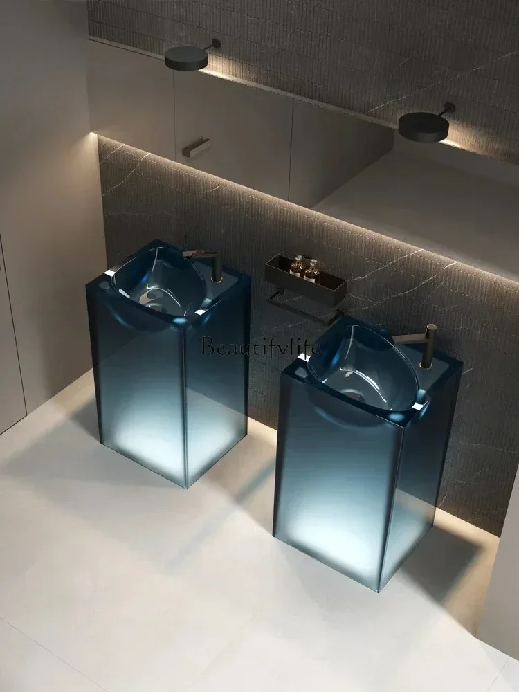 

35Pedestal Basin Color Resin Household Pedestal Homestay Hotel Floor-Standing Crystal Wash Basin