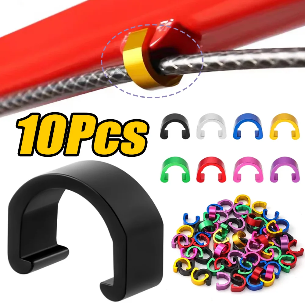 10Pcs MTB Bike Bicycle Frame U Buckle Aluminum Alloy U Clamp Clasps for Brake Shifter Housing Hose Guide Button Fixed Clip