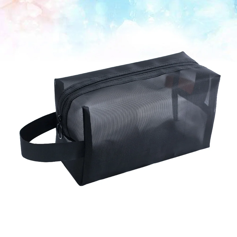 3Pcs Mesh Bag Set Portable Zipper Makeup Pouch Organizers for Toiletries Coins Jewelry Large Medium Small Size Travel