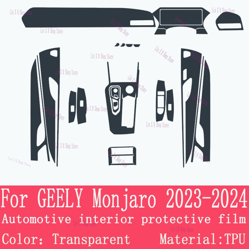 For GEELY Monjaro 2022 2023 2024 Gearbox Panel Navigation Automotive Interior Screen Protective Film TPU Anti-Scratch