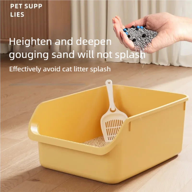 Cat litter box extra large, fully semi enclosed cat poop box, splash proof with sand, extra small size, kitten toilet, cat suppl