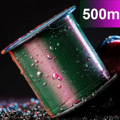 500m 색상 변경 낚시 라인 플루오로카본 코트 모노필라멘트 나일론 바다/담수 잉어 와이어 리더 라인 낚시 액세서리