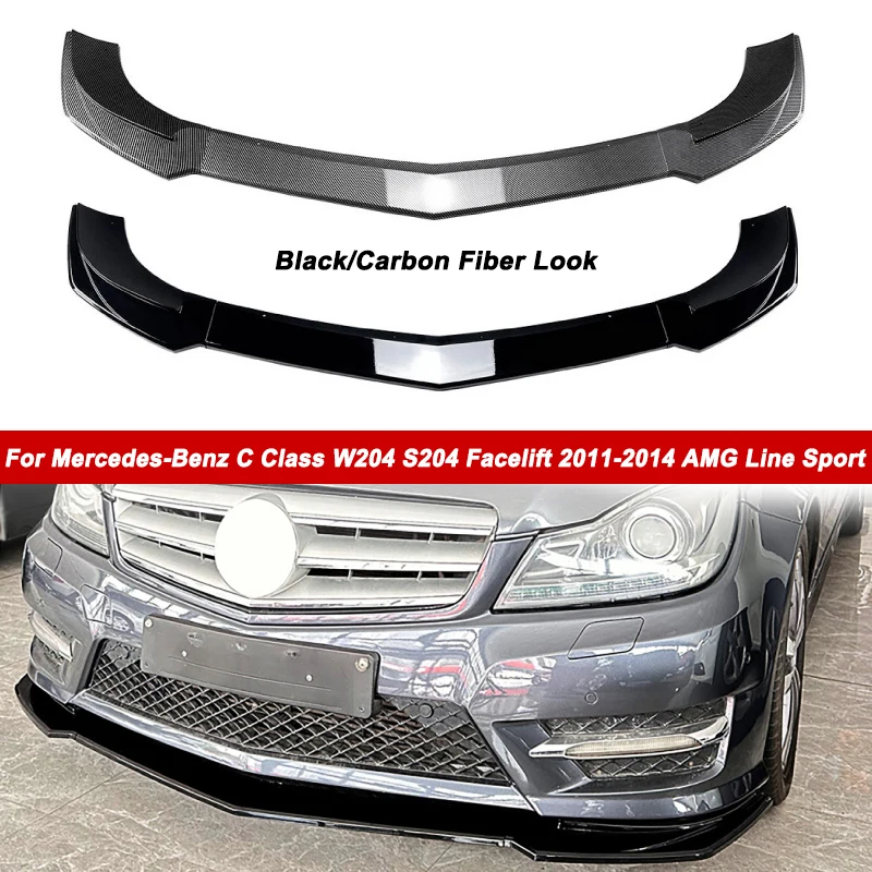 

Auto Front Bumper Lip Diffuser Spoiler Guard For Mercedes-Benz C Class W204 S204 Facelift 2011-2014 AMG Line Sport Car Body Kit