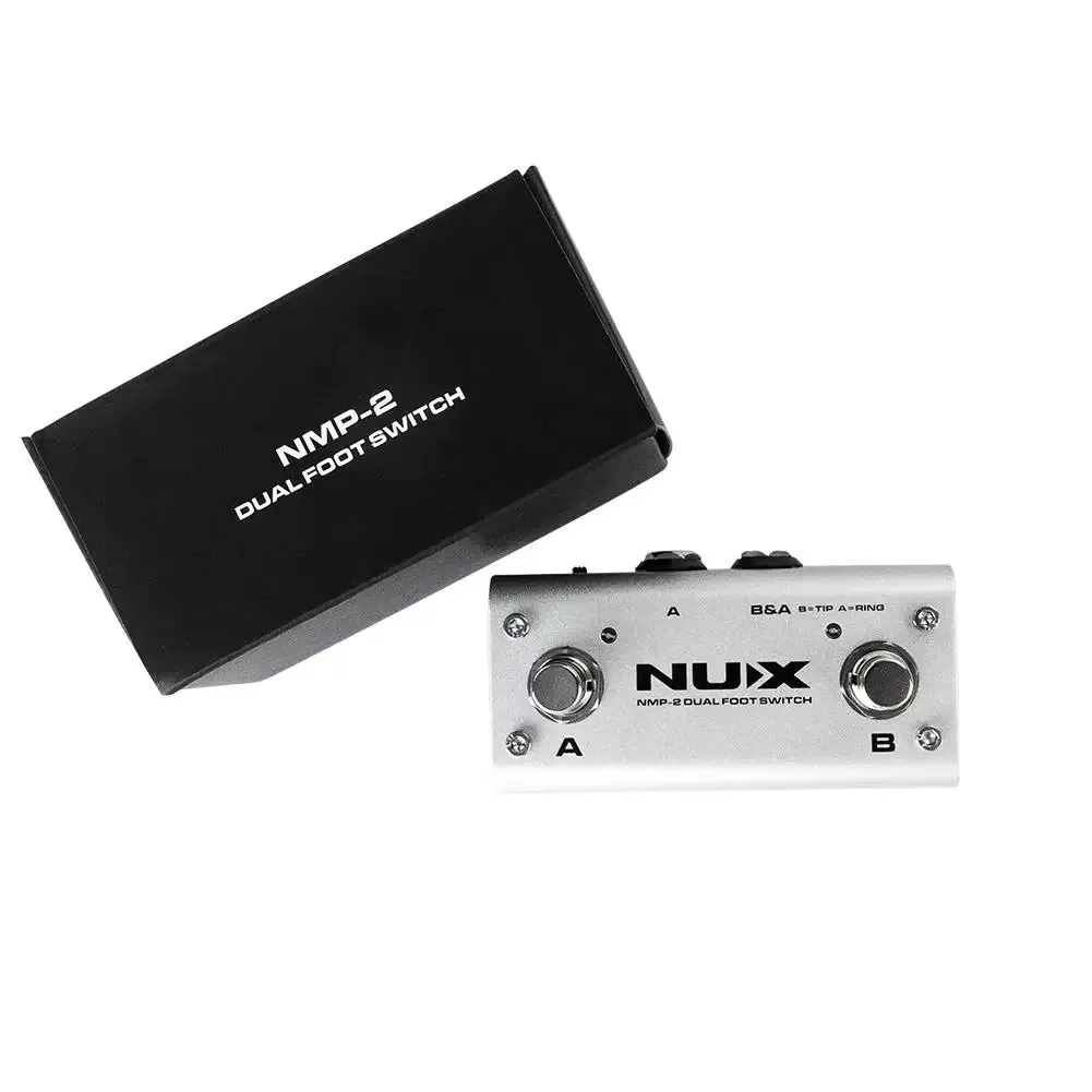 Nux NMP-2เมทัลสวิทช์เท้าคู่ควบคุมลำโพงกีตาร์แป้นเหยียบลำโพงสำหรับกีตาร์โมดูลคีย์บอร์ดระยะไกล