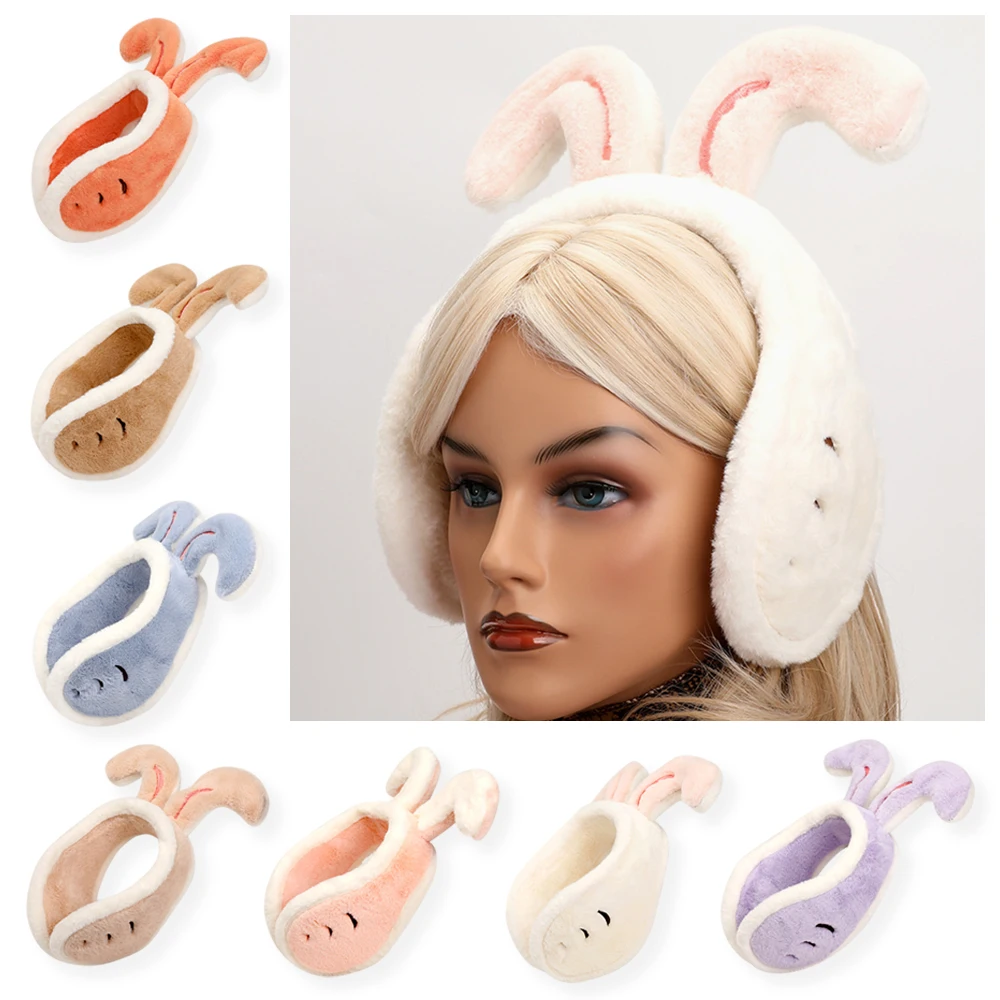 Oreilles de lapin en peluche pour adultes et enfants, cache-oreilles, bandes de cheveux souples, couvre-oreilles, garde au chaud, protection contre le froid, bonnet d'oreille coupe-vent, créatif