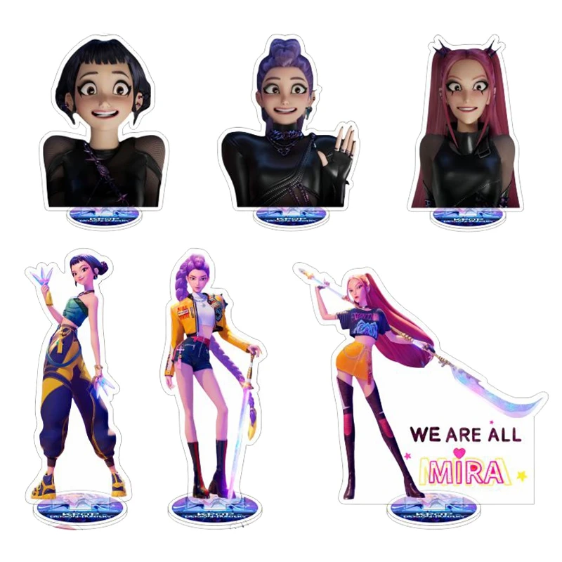 Kpop شيطان هون الاكريليك حامل سطح المكتب ديكور الوقوف زخرفة شخصيات كرتونية الحرفية هنتركس الفتيات مجموعة الأفلام الأجهزة الطرفية #4