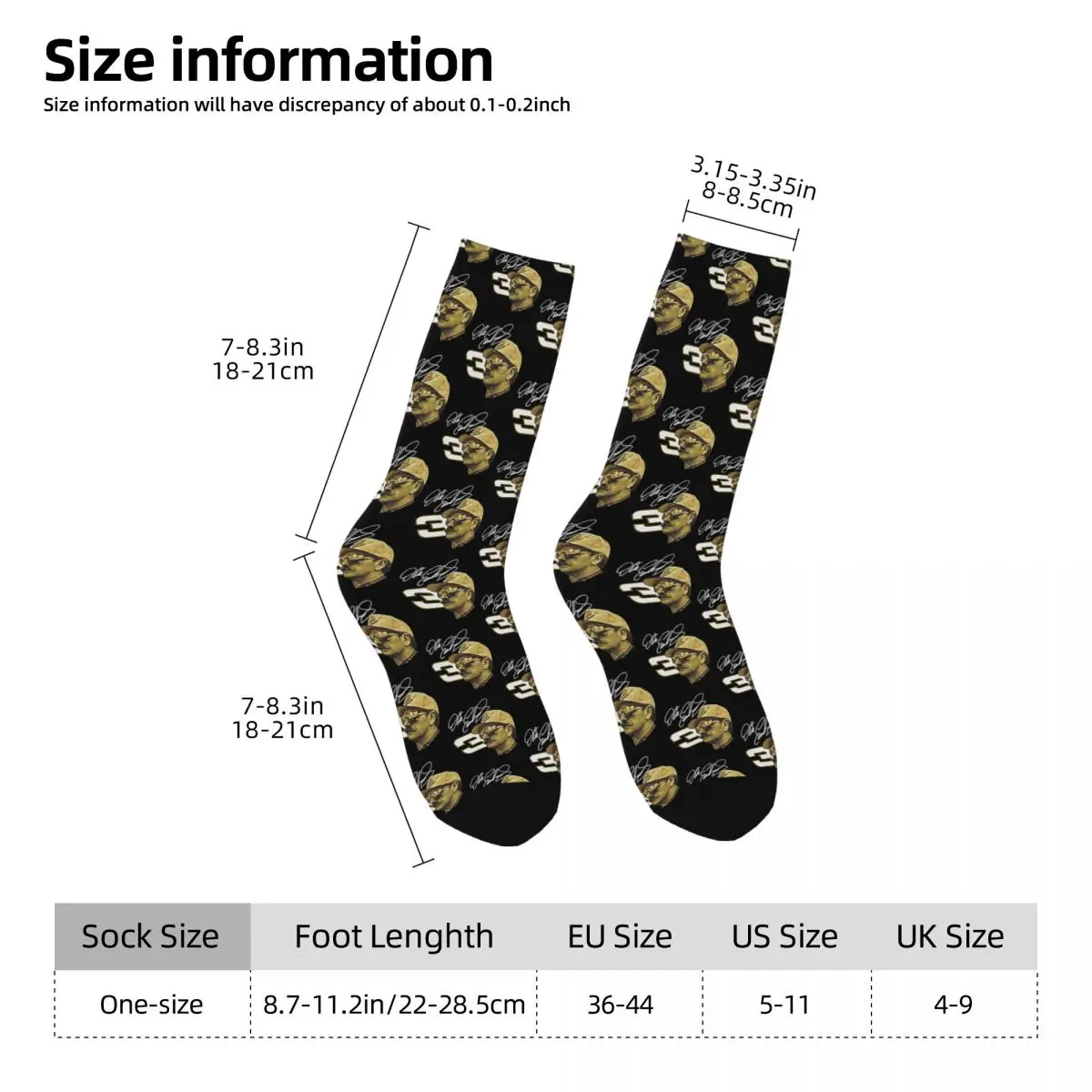 Dale Earnhardt Solid Gold Socks Harajuku Sweat Absorbing Stockings All Season Long Socks Accessories for Unisex Christmas Gifts