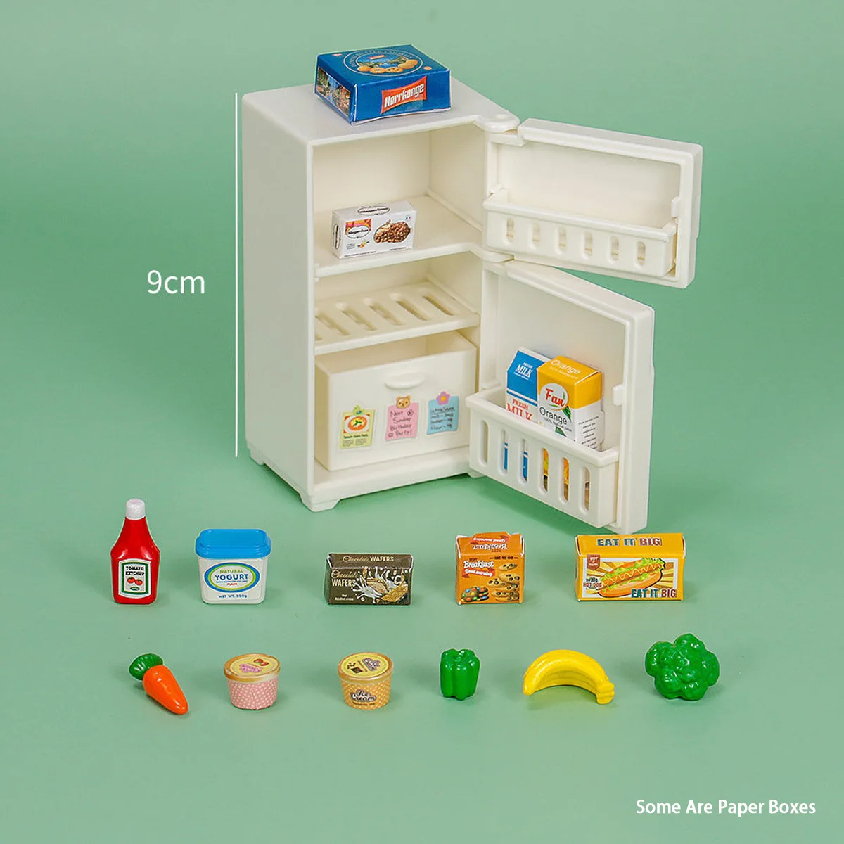 

1 Set Doll House Mini Refrigerator Model Decoration Kitchen Scene Toy Home Food Accessories for Children's Toys