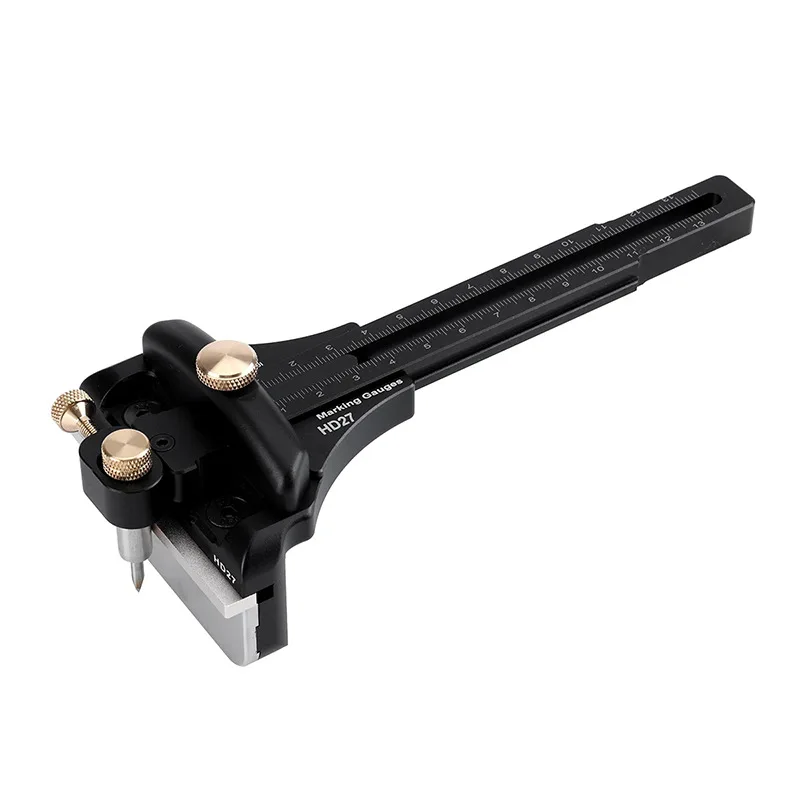 Aluminum Alloy Woodworking Marking Gauge Precision Layout Ruler Right Angle Mortise Scribing Tool Adjustable Measuring Guide