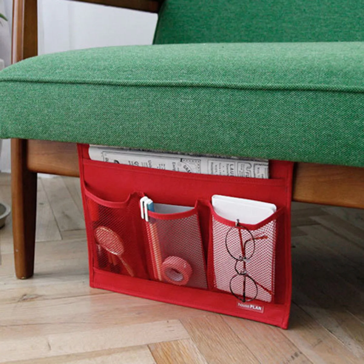 

Pockets Bedside Storage Organizer, 4-Pocket Bedside Chair Desk Cabinet Sofa Slipcovers Hanging Desk Storage Bag for Remote Ma