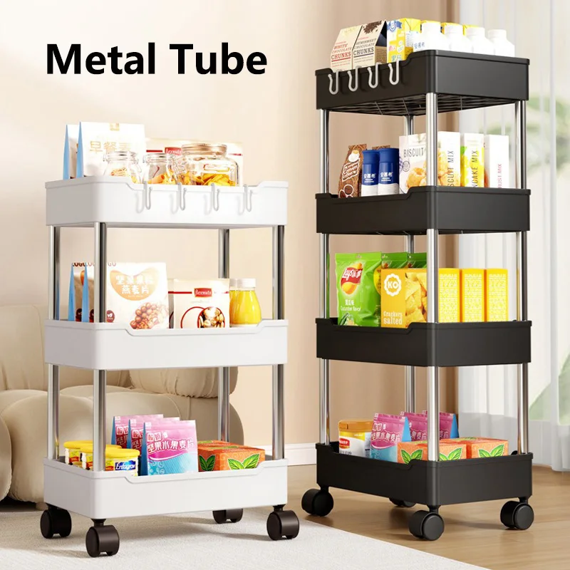 Kitchen Organizers and Storage Rack Mobile Trolley Organizer Rolling Cart With Wheels Bookshelf for Bedroom Bathroom Home Gap