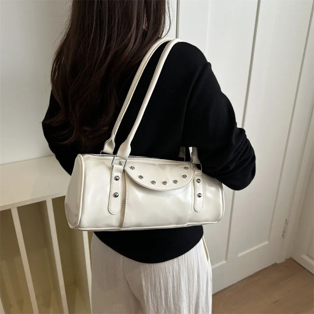 

New Zipper Closure Shoulder Bag Large Capacity PU Women Handbag Solid Color Tote Bag
