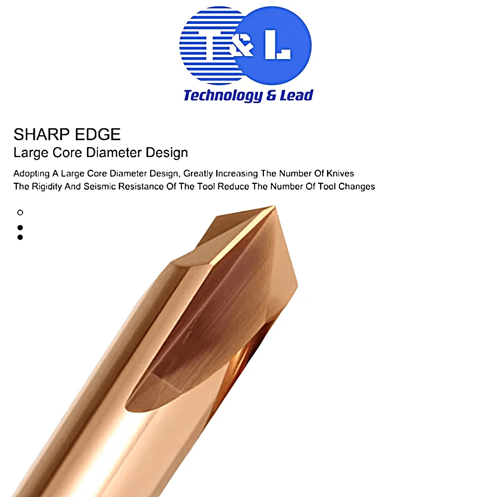 Chamfering Cutter Milling Cutter Alloy Coating Tungsten Steel Tool Cnc Maching HRC53 3Flutes T&L For Steel Chamfered Cutter