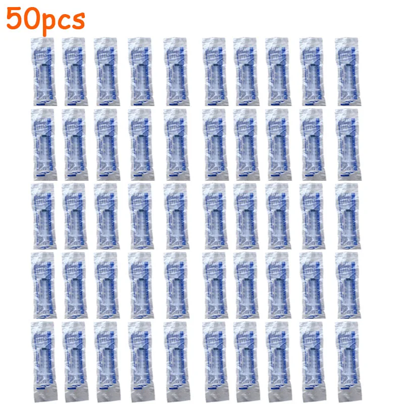 3ML 50Pcs/Set Small Nutrient Syringe Plastic With OPP Bag Disposable NO Needles Injectors Ink Pets Feeding Kithchen Glue Tool