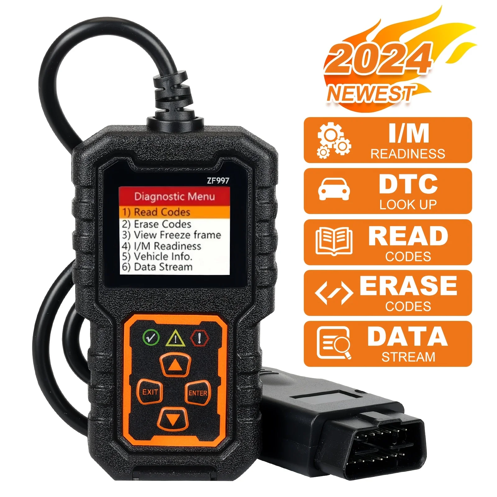 Escáner avanzado de Obd Ii, lector de códigos de fallos de motor de coche, puede herramienta de escaneo de diagnóstico, lee y borrar códigos de error de vehículos con protocolo Obd2 de 1996 o posteriores
