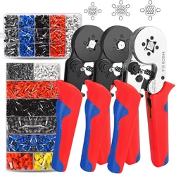 450/1200PCS Insulated Ferrules Terminals Electrical Wire Connectors Tubular Cold Pressed Crimp Termin Crimping Pliers Tools