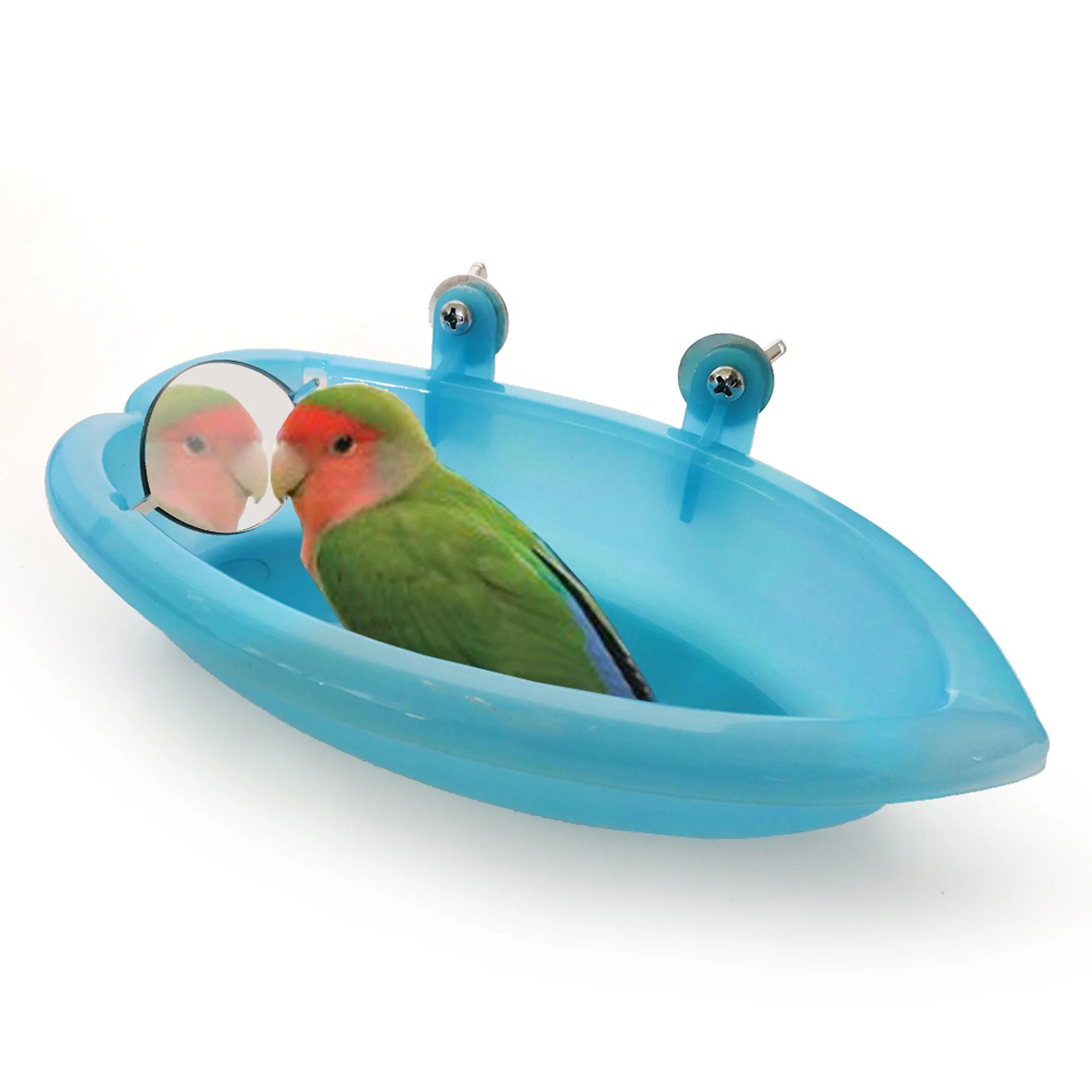 Pet Bird Bath Cage Parrot Bathtub With Mirror Bird Cage Accessories Shower Box Small Parrot Cage Pet Toys Bird Accessories 1 Pc