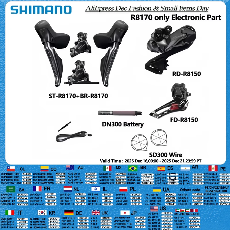 

Shimano R8170 ULTEGRA Di2 Electronic Part 2x12S R8150 Front Rear Derailleur Hydraulic Disc Brake Road Bicycle Di2 Set