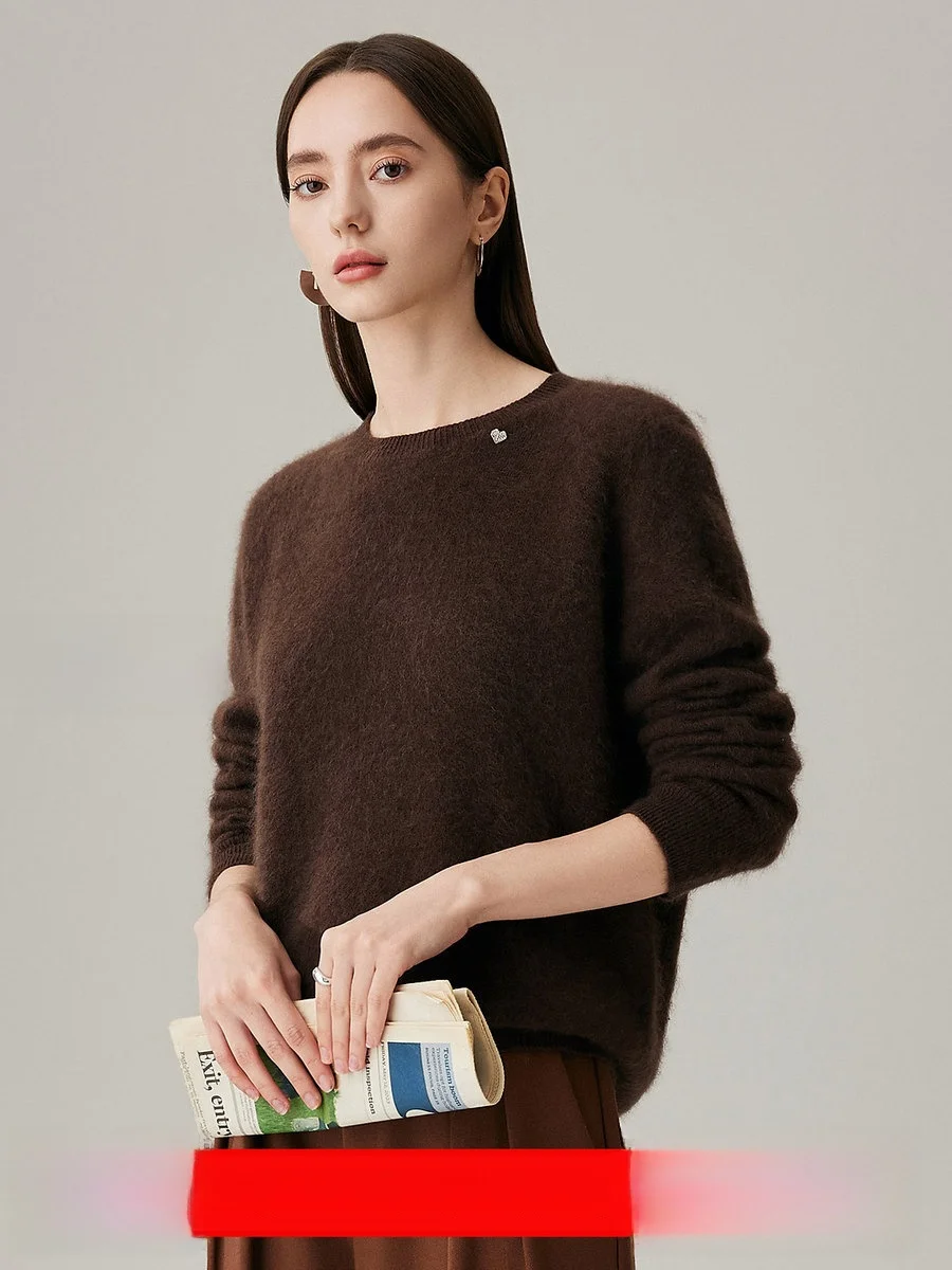 

Zhaojun Women's Camere Wool Knitwear round Ne Pullover Base Layer Top Simple Casual Commute Sle Regular Fit Long Sve