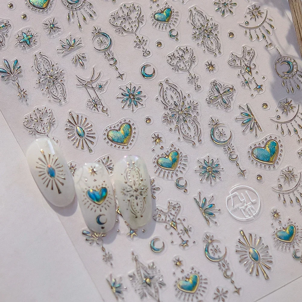 5d gradiente amor gem glitter amor coração colorido olho de gato strass macio auto adesivo arte do prego adesivos brilhantes manicure decalques