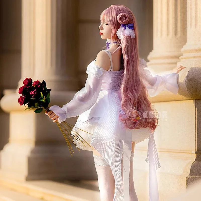 qq78request7ドロシーコスプレ衣装ゲームnikke勝利の女神ドロシー白い花のウェディングドレス女性ハロウィンカーニバルsu