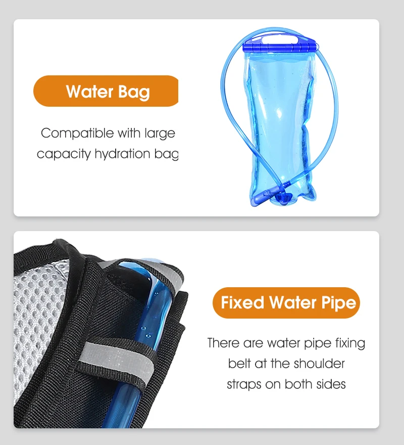 WEST BIKING 20L Fahrrad-Hydrationsrucksack Ergonomischer Kreuzgurt Kletter- und Wanderrucksack für Outdoor-Sport und Reisen mit Reflektoren – Detail 7